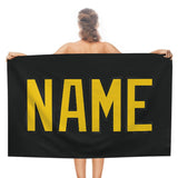 Custom Black Gold Beach Towel