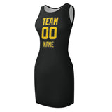 Custom Black Gold Sleeveless Vest Dress