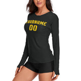 Custom Black Gold Women's Long-Sleeve Shirt