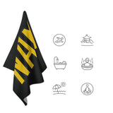 Custom Black Gold Beach Towel