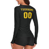 Custom Black Gold Women's Long-Sleeve Shirt