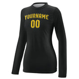 Custom Black Gold Women's Long-Sleeve Shirt