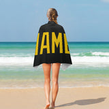 Custom Black Gold Beach Towel