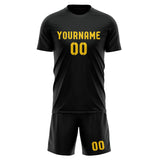 Custom Black Gold Soccer Jersey