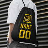 Custom Black Gold Drawstring Bag