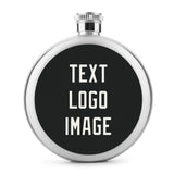 Custom Black White Hip Flask