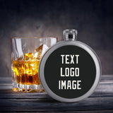 Custom Black White Hip Flask