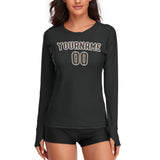 Custom Black Brown Women's Long-Sleeve Shirt