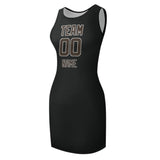 Custom Black Brown Sleeveless Vest Dress