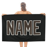 Custom Black Brown Beach Towel