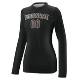 Custom Black Brown Women's Long-Sleeve Shirt