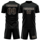 Custom Black Brown Soccer Jersey