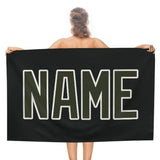 Custom Black Olive Beach Towel