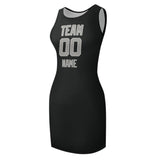Custom Black Gray Sleeveless Vest Dress