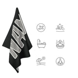 Custom Black Gray Beach Towel