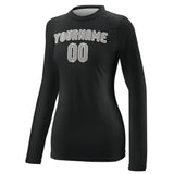 Custom Black Gray Women's Long-Sleeve Shirt