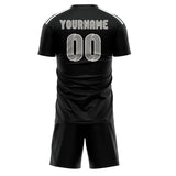 Custom Black Gray Soccer Jersey