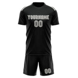 Custom Black Gray Soccer Jersey
