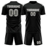 Custom Black Gray Soccer Jersey