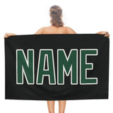 Custom Black Green Beach Towel