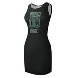 Custom Black Green Sleeveless Vest Dress