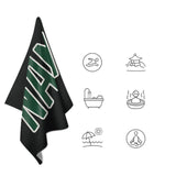 Custom Black Green Beach Towel