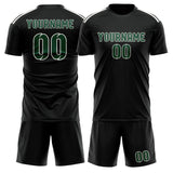 Custom Black Green Soccer Jersey