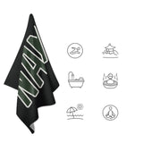 Custom Black Dark Green Beach Towel