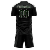 Custom Black Dark Green Soccer Jersey