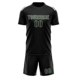 Custom Black Dark Green Soccer Jersey