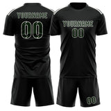 Custom Black Dark Green Soccer Jersey