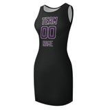 Custom Black Purple Sleeveless Vest Dress