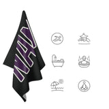 Custom Black Purple Beach Towel
