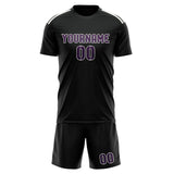 Custom Black Purple Soccer Jersey