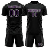 Custom Black Purple Soccer Jersey
