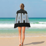 Custom Black Light Blue Beach Towel