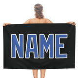 Custom Black Sky Blue Beach Towel
