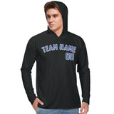 Custom Black Sky Blue UV-Hoodie