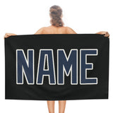 Custom Black Blue Beach Towel