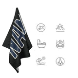 Custom Black Blue Beach Towel