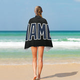 Custom Black Blue Beach Towel