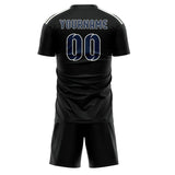 Custom Black Blue Soccer Jersey