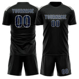 Custom Black Blue Soccer Jersey
