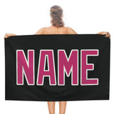Custom Black Pink Beach Towel