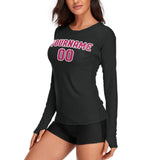 Custom Black Pink Women's Long-Sleeve Shirt