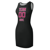 Custom Black Pink Sleeveless Vest Dress