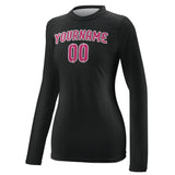 Custom Black Pink Women's Long-Sleeve Shirt