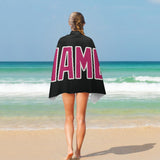 Custom Black Pink Beach Towel