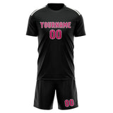 Custom Black Pink Soccer Jersey