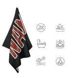 Custom Black Coral Red Beach Towel